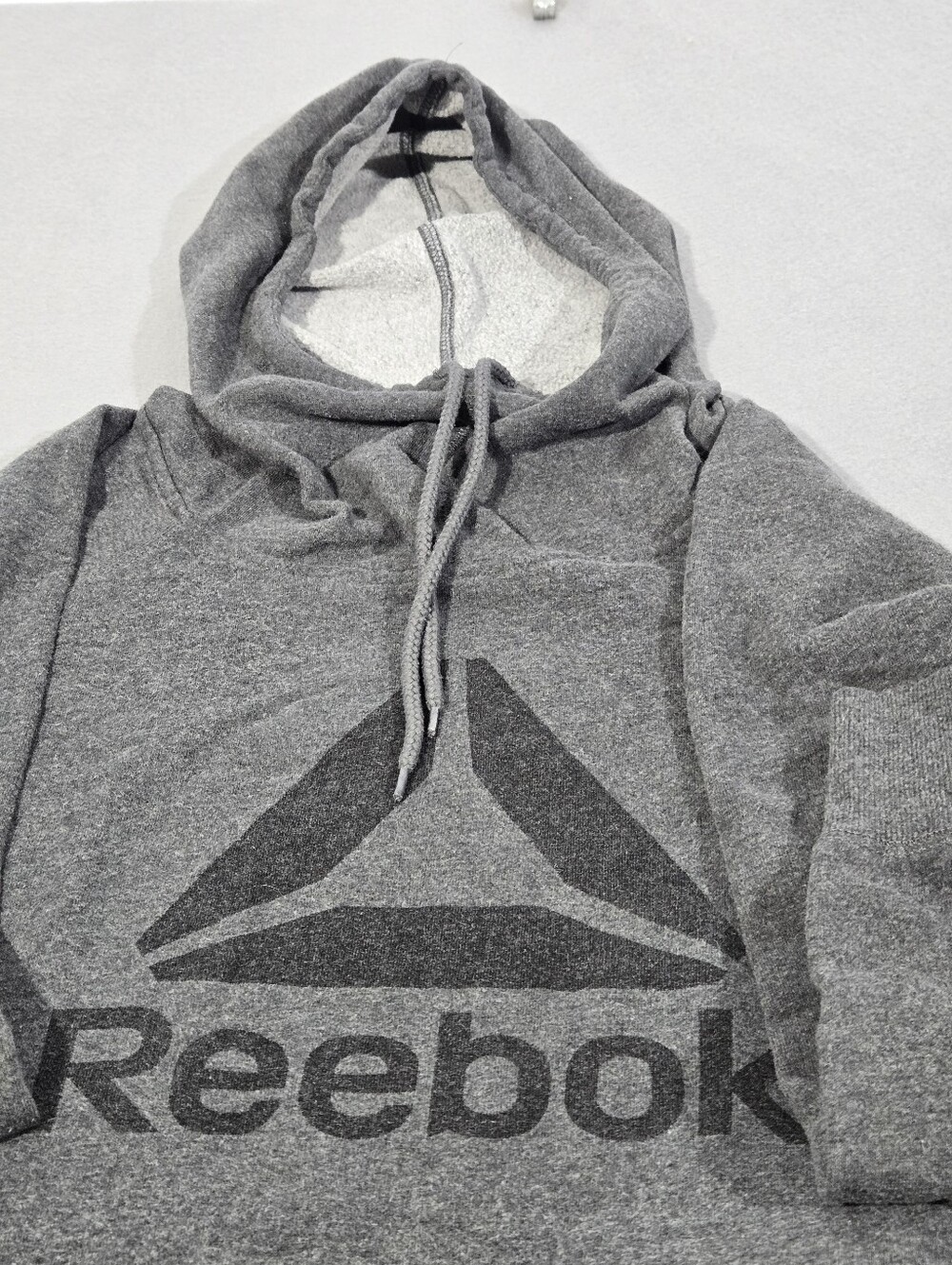 Reebok Men’s Gray Crewneck Hoodie Sweater with Logo